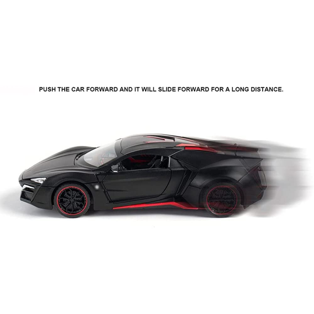 RELOSTA 1:24 Diecast Metal Car Model Hyper Sport Toy Cars For Kids Pull Back Openable Doors With Light Sound|Multicolor