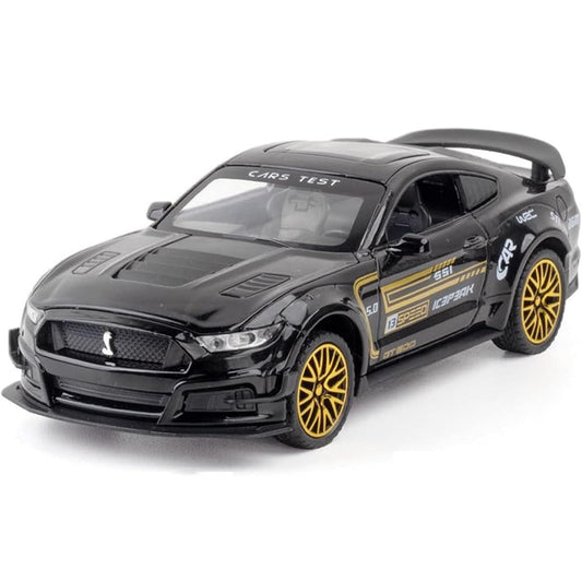 RELOSTA 1:32 Mustang Die Cast Metal Car Scale Model Alloy Diecast Metal Car with Light Sound Openable Door Pullback Toy Car for Kids Best Gifts Toys for Boys