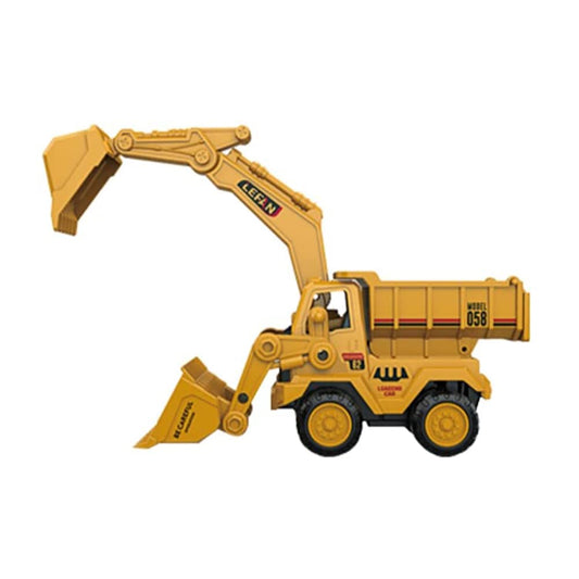 RELOSTA  Unbreakable Excavator Toy Bulldozer Construction Vehicles For 2 3 4 5 Year Kids Toy Trucks, Yellow