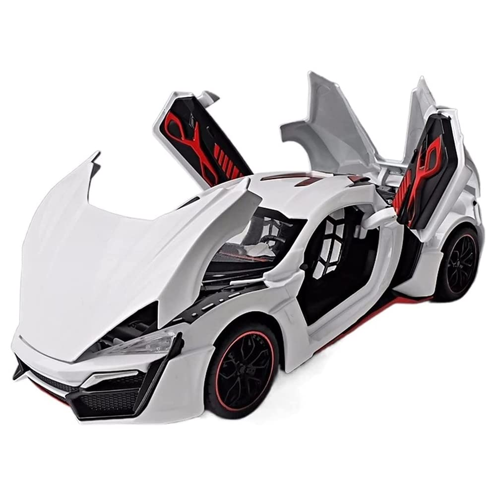 RELOSTA 1:24 Diecast Metal Car Model Hyper Sport Toy Cars For Kids Pull Back Openable Doors With Light Sound|Multicolor