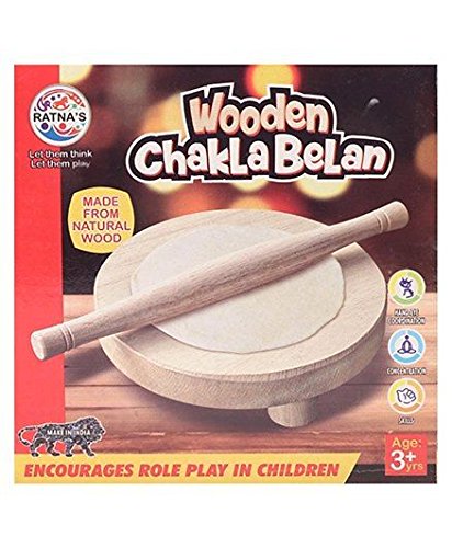 RELOSTA Wooden Chakla Belan Set for Kids.Made up of Soft Wood, fine Finish and Durable