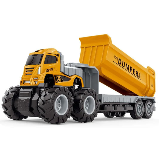 RELOSTA Toy Dumper Truck Diecast Alloy Logistic Dumper Truck for Kids 2 Year Above Friction Powered Miniature Toy for Kids Boys and Girls Best Gift Truck Toys