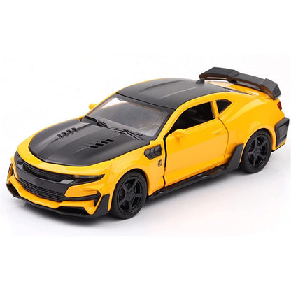 RELOSTA 1:32 Diecast Metal Car Model Chevi Camro Toy Cars for Kids Pull Back Openable Doors with Light Sound