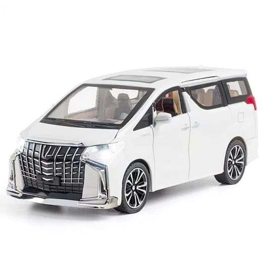 RELOSTA 1:24 Diecast Metal Car Model Alphard Toy Cars For Kids Pull Back Openable Doors With Light Sound, Multi color