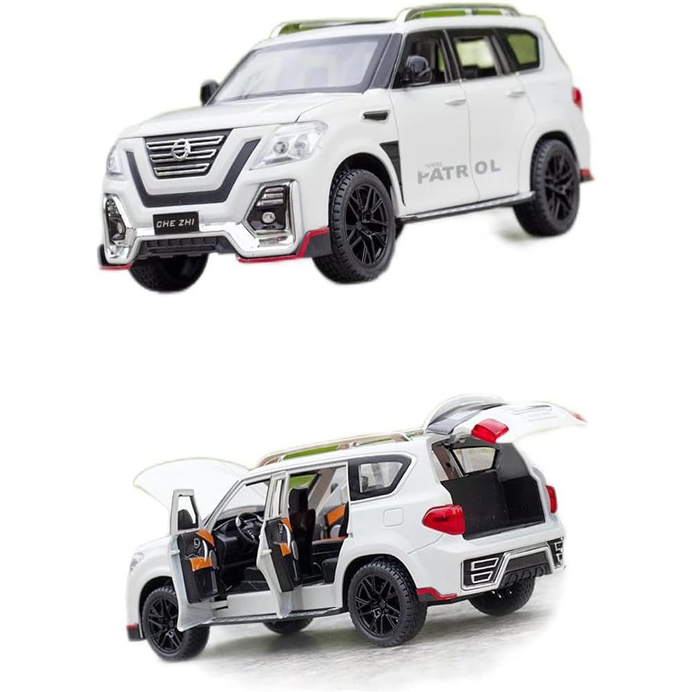 RELOSTA Alloy Die Cast Metal Car 1:24 Scale Model Petrol Alloy Diecast Metal Car with Light Sound Openable Door Pullback Toy Car for Kids Best Gifts Toys for Boys