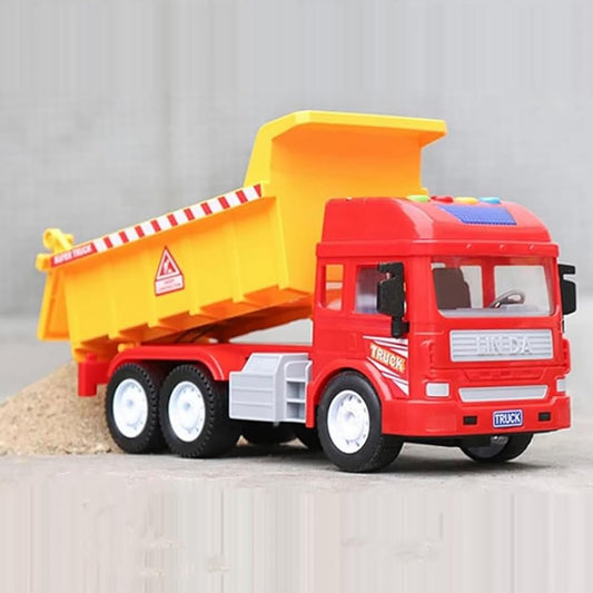 RELOSTA Plastic Dumper Toy Truck Friction Powered Light Music Toy Trucks for 3+ Years Kids