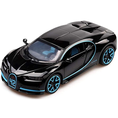 RELOSTA 1:32 Diecast Metal Car Model Chiron Toy Cars For Kids Pull Back Openable Doors With Light Sound|Multicolor