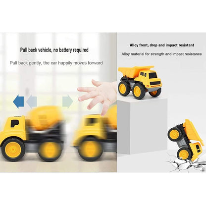 RELOSTA Mini Excavator Construction Bulldozer Long Crane Engineering Vehicle Set of 6 Model