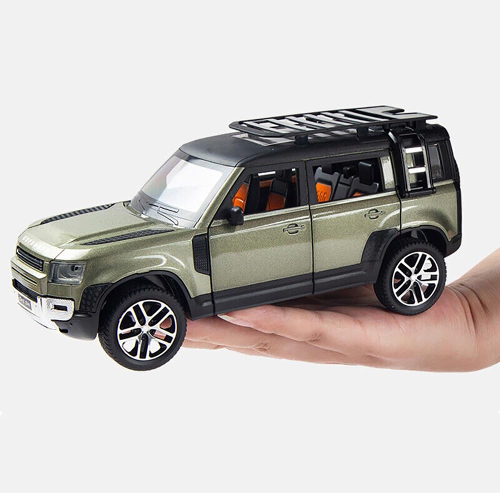 RELOSTA Alloy Die Cast Metal Car Toy Car 1:24 Scale Defender Model Pull Back Diecast Pullback Toy Car With Openable & Light, Music Toy Car For Kids, Multicolor