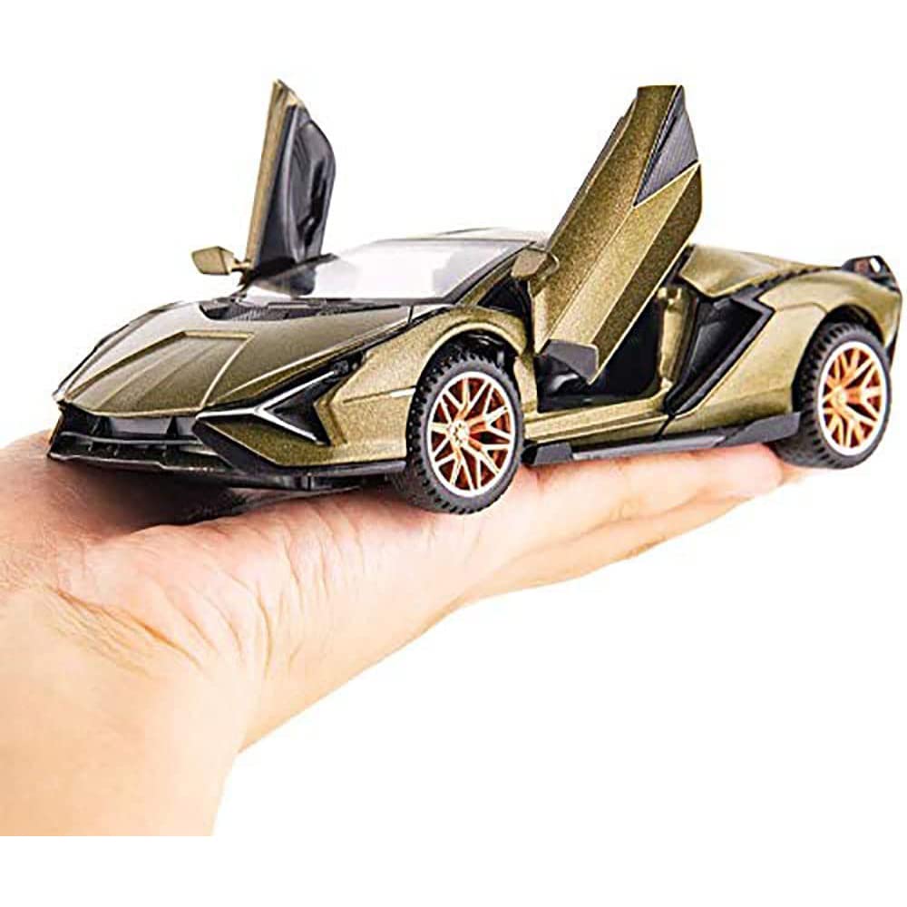 RELOSTA  1:32 Diecast Metal Car Model Sian Toy Cars For Kids Pull Back Openable Doors With Light Sound|Multicolor