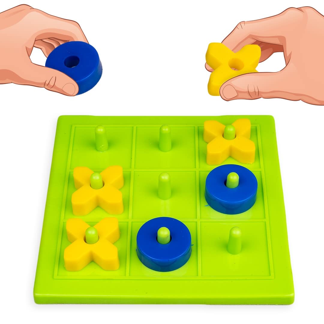 RELOSTA 3D Tic Tac Toe Classic Mind Challenging Cross & Zero Family Board Game for Kids & Adults