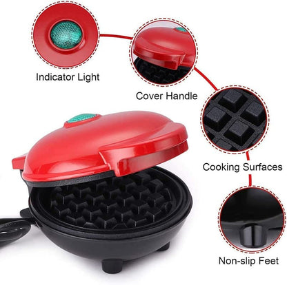 RELOSTA Mini Waffle Maker 350 Watts Stainless Steel Non-Stick Electric Machine for Individual Belgian Waffles Maker Pan Cakes Maker Paninis or Other Sweet Snacks ( 4 Inch )