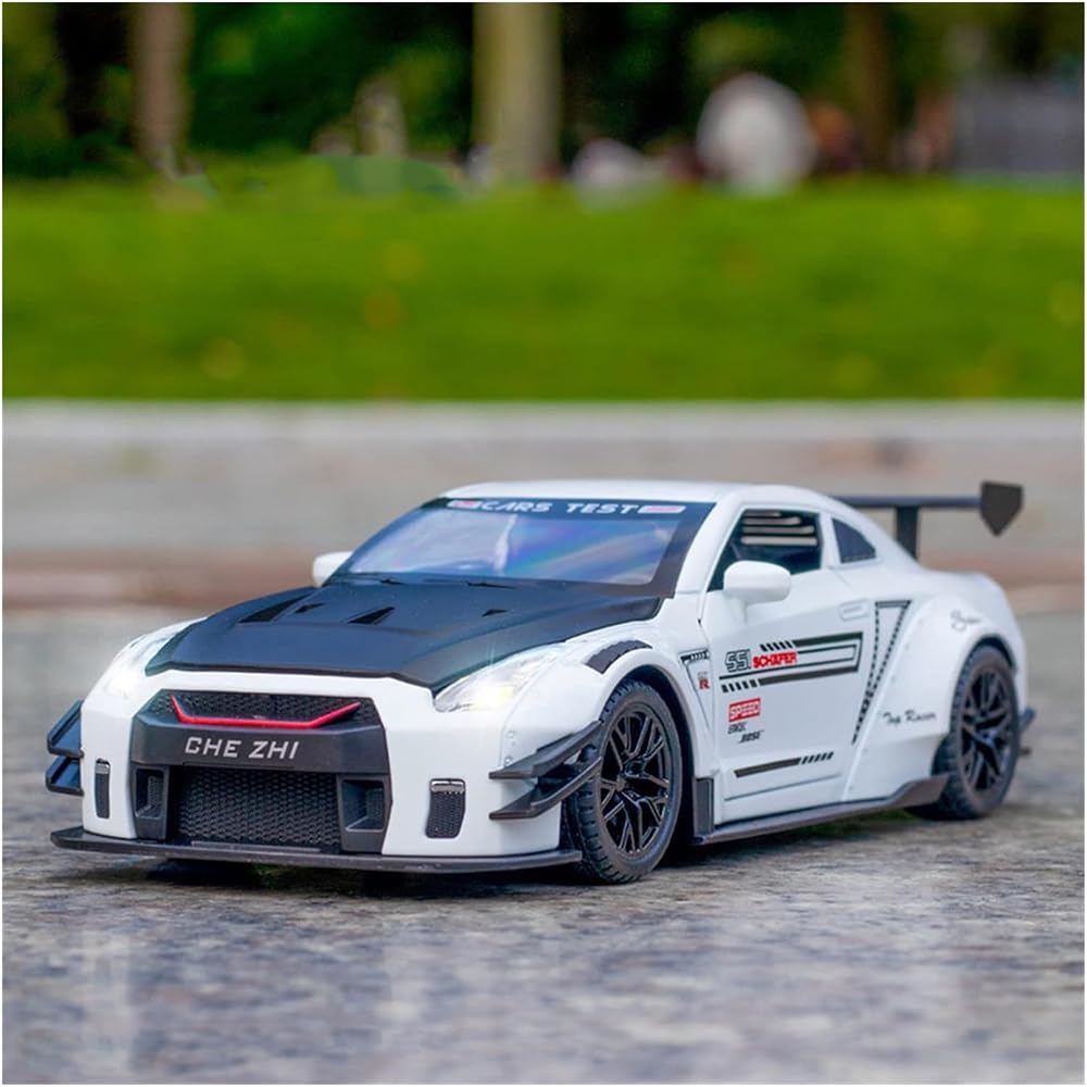 RELOSTA 1:32 Supra Die Cast Metal Car Scale Model R35 Alloy Diecast Metal Car With Light Sound Openable Door Pullback Toy Car For Kids Best Gifts Toys For Boys, Multicolor