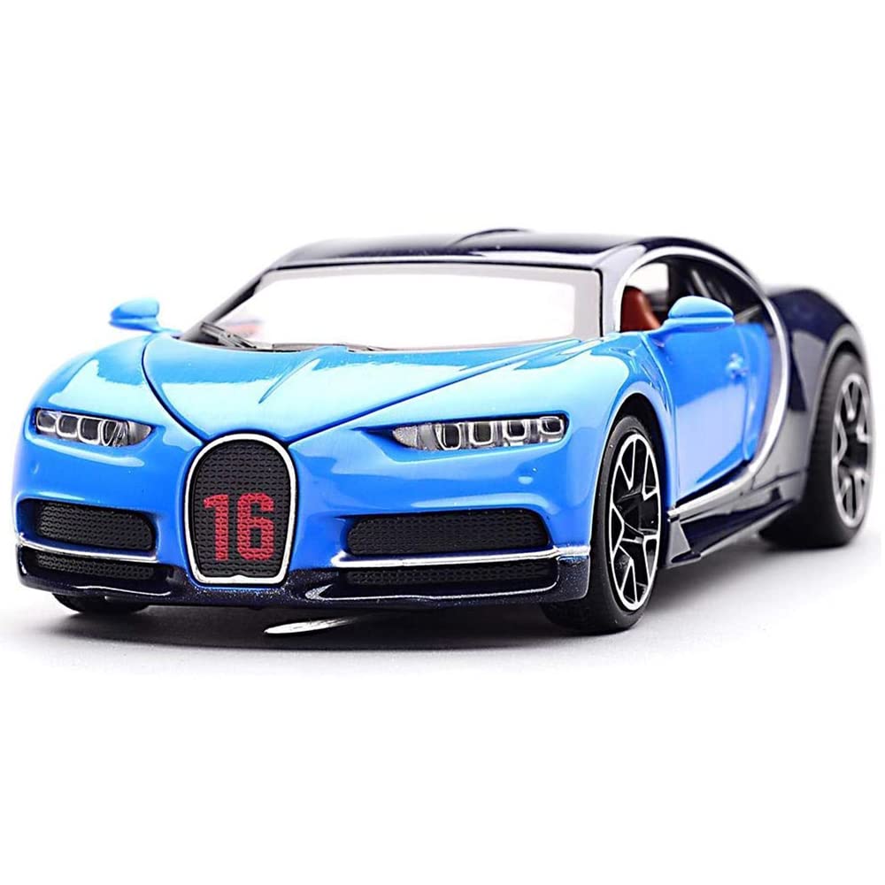 RELOSTA 1:32 Diecast Metal Car Model Chiron Toy Cars For Kids Pull Back Openable Doors With Light Sound|Multicolor