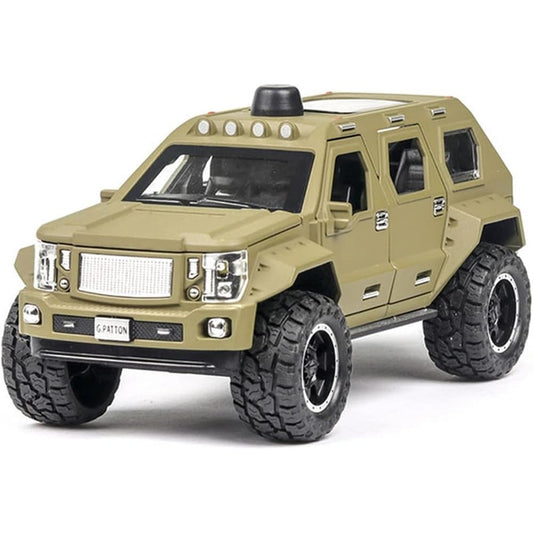 RELOSTA 1:24 G Patton Alloy Die Cast Metal Car Model Diecast Metal Car Openable Door With Sound Light Pullback Toy Car For Kids Best Gifts Toys For Boys,Multicolor