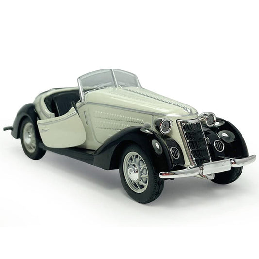 RELOSTA 132 Vintage Diecast Metal car Classic Toy Car for Kids Light Sound Pullback Openable Door