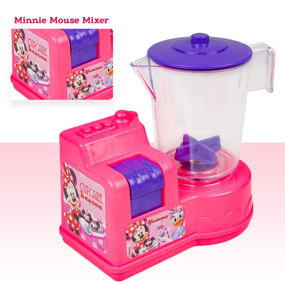 RELOSTA Disney Minnie Mouse Toy Mixer | Real Operating Plastic Kitchen Mixer Toy for Kids