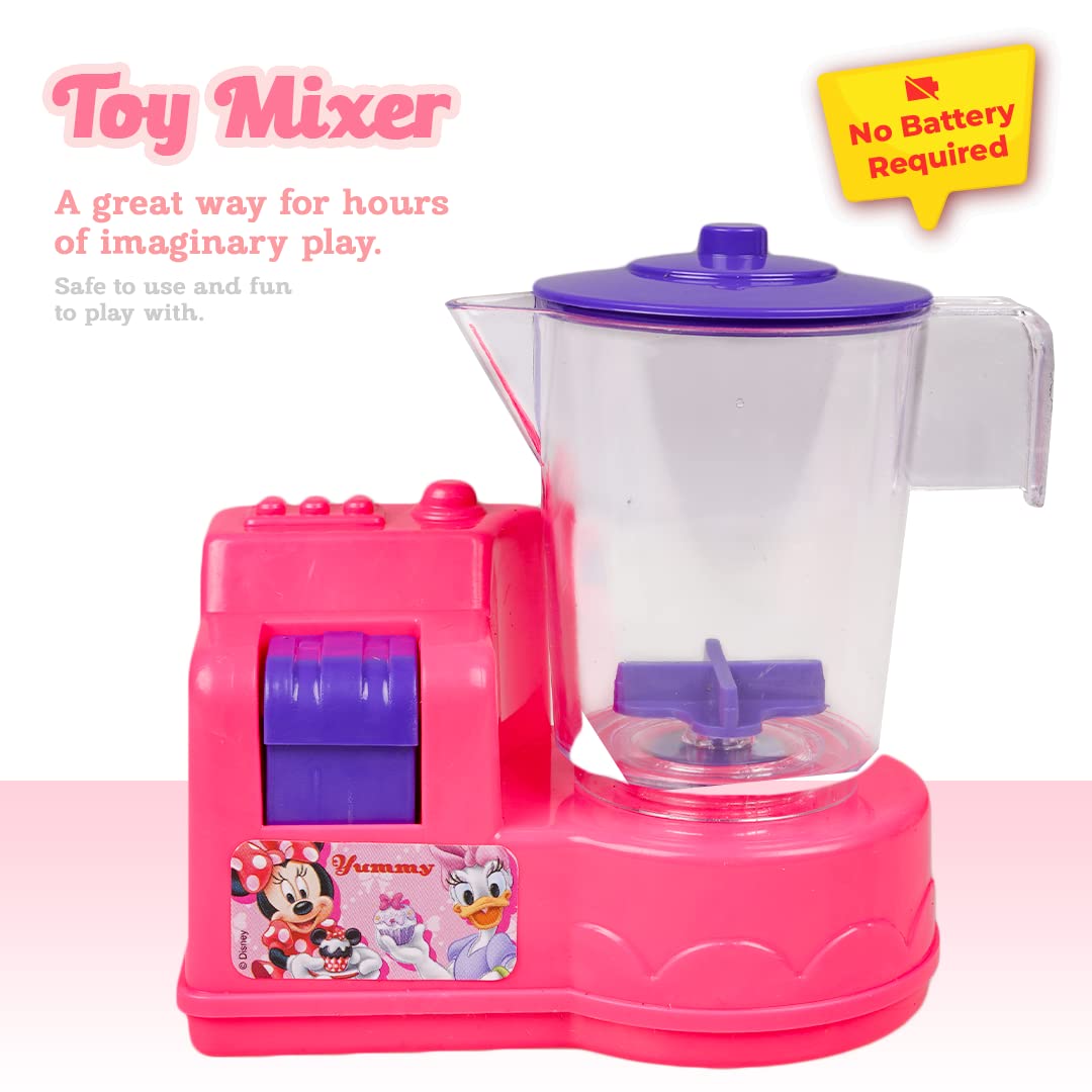 RELOSTA Disney Minnie Mouse Toy Mixer | Real Operating Plastic Kitchen Mixer Toy for Kids