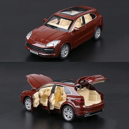 RELOSTA 1:32 Diecast Metal Car Model Caynen Cars for Kids Pull Back Openable Doors with Light Sound