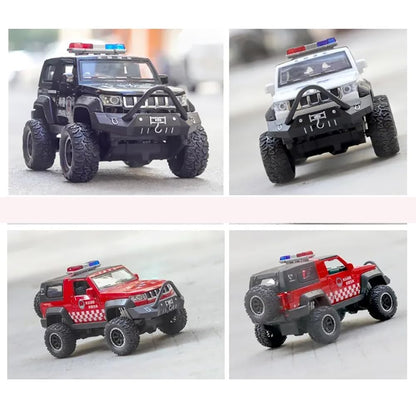 RELOSTA 1:32 Diecast Jeep Police Toy Car For Kids Car Pullback Die Cast Metal Car Pull Back Toy Car With Openable Doors Light Music Boys Gifts Toys For Kids, Multicolor