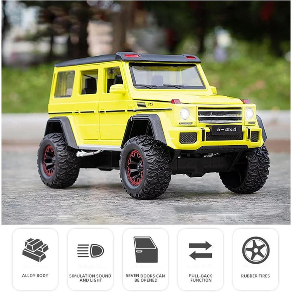 RELOSTA Model G Wagon 4X4 Die Cast Metal Car 124 Diecast Metal Car with Light Sound Openable Door Pullback Toy Car for Kids Best Gifts Toys for Boys