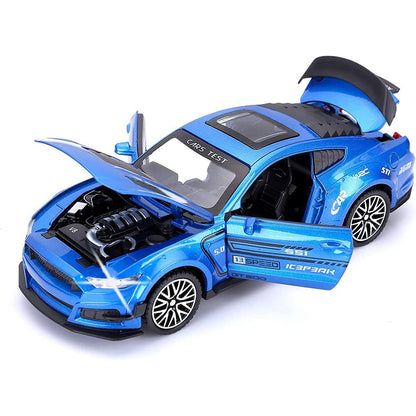 RELOSTA 1:32 Diecast Metal Car Model Mastang Toy Cars for Kids Pull Back Openable Doors with Light Sound