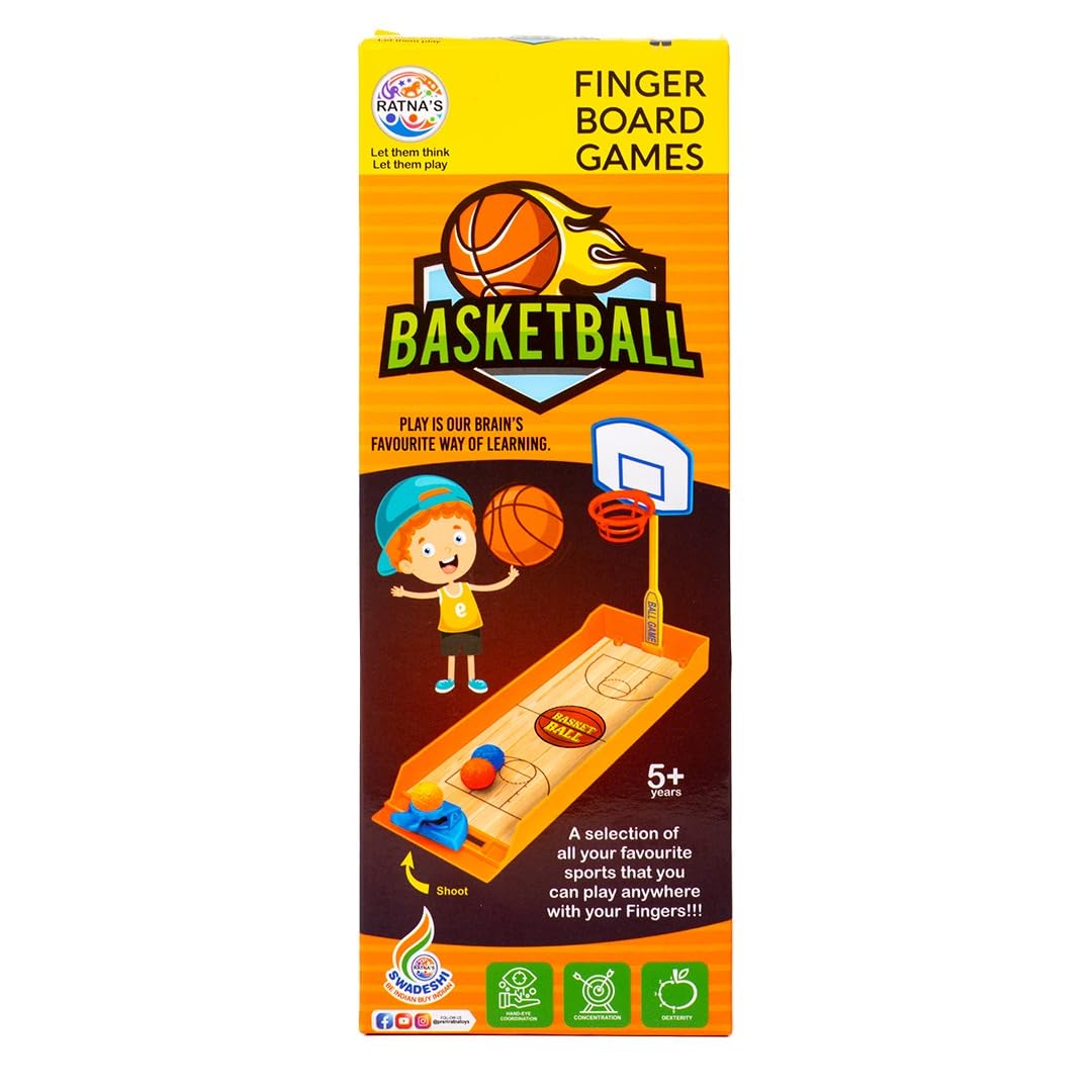 RELOSTA  Basketball Finger Board Game Tabletop & Miniature Gaming Pocket Basketball Set Travelling Toy for Kids 5+ Years