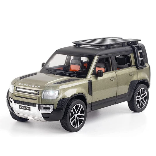 RELOSTA 1:24 Diecast Metal Car Model Defender Toy Cars For Kids Pull Back Openable Doors With Light Sound, Multi color