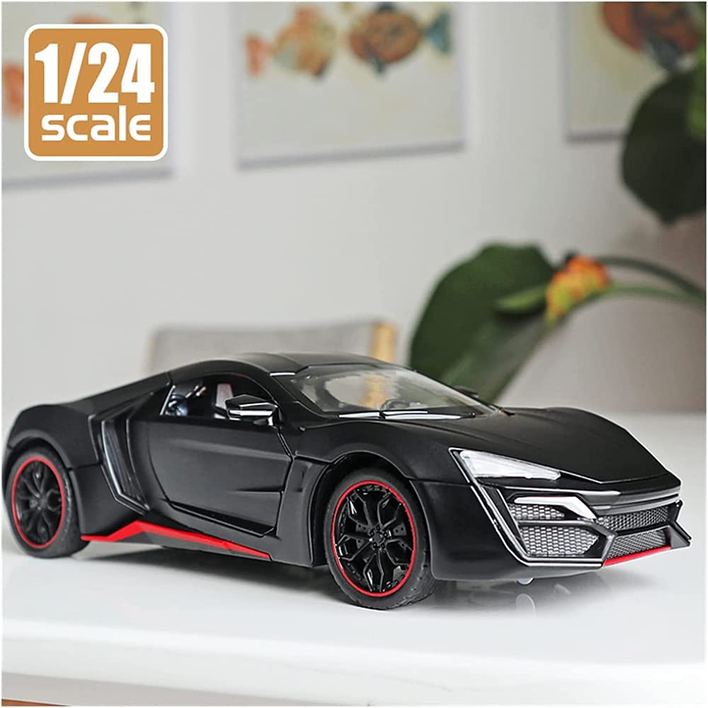 RELOSTA 1:24 Diecast Metal Car Model Hyper Sport Toy Cars For Kids Pull Back Openable Doors With Light Sound|Multicolor