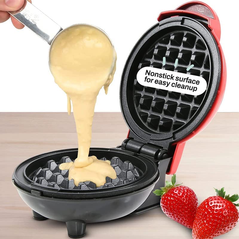 RELOSTA Mini Waffle Maker 350 Watts Stainless Steel Non-Stick Electric Machine for Individual Belgian Waffles Maker Pan Cakes Maker Paninis or Other Sweet Snacks ( 4 Inch )