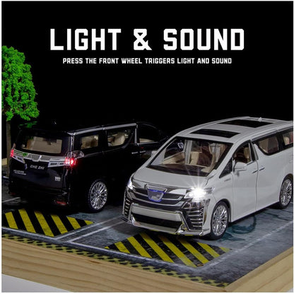 RELOSTA 1:32 Alphard Alloy Die Cast Metal Car Model Diecast Metal Car With Light Sound Openable Door Pullback Toy Car (Multicolor)