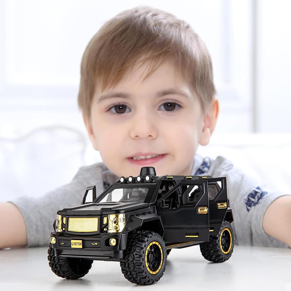 RELOSTA 1:24 G Patton Alloy Die Cast Metal Car Model Diecast Metal Car Openable Door With Sound Light Pullback Toy Car For Kids Best Gifts Toys For Boys,Multicolor