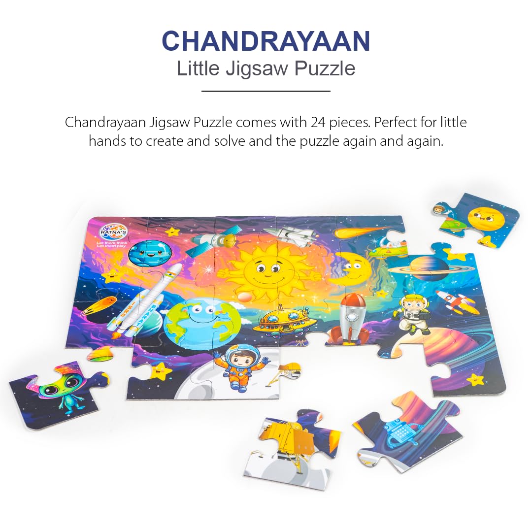 RELOSTA Chandrayaan Little Jigsaw Puzzle 24 pcs for Kids 3+ Years (Puzzle Size 36 cm X 23.5 cm)