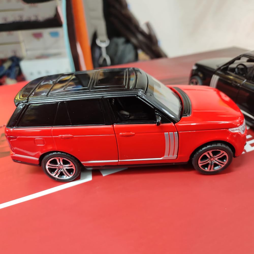 RELOSTA 132 Diecast Metal Car Range Rover Die Cast Metal Car Scale Model Alloy with Openable Door Light Sound Pullback Toy Car for Kids Best Gifts Toys for Boys