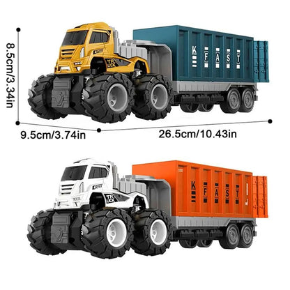 RELOSTA Toy Truck Diecast Alloy Logistic Transportation Truck for Kids 2 Year Above Friction Powered Miniature Toy for Kids Boys and Girls Best Gift Truck Toys