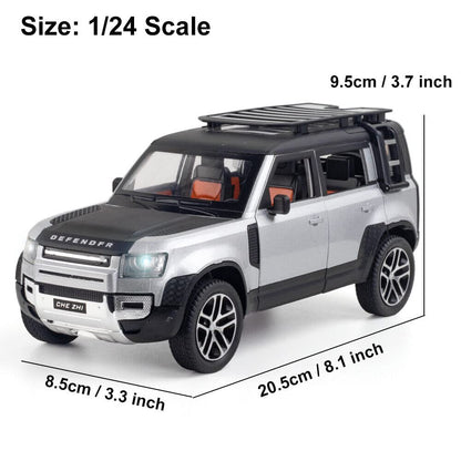 RELOSTA 1:24 Diecast Metal Car Model Defender Toy Cars For Kids Pull Back Openable Doors With Light Sound, Multi color