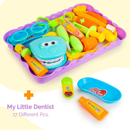 RELOSTA  My Little Dentist Play Set for Kids with 17 Instruments & Accessories, Doctor Set for Kids Pretend Play Toys | A Perfect Role Play Toys for Kids 3+ Years