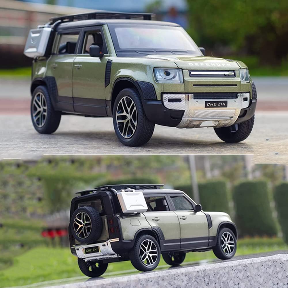 RELOSTA 1:24 Diecast Metal Car Model Defender Toy Cars For Kids Pull Back Openable Doors With Light Sound, Multi color