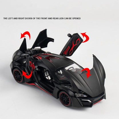 RELOSTA 1:24 Diecast Metal Car Model Hyper Sport Toy Cars For Kids Pull Back Openable Doors With Light Sound|Multicolor