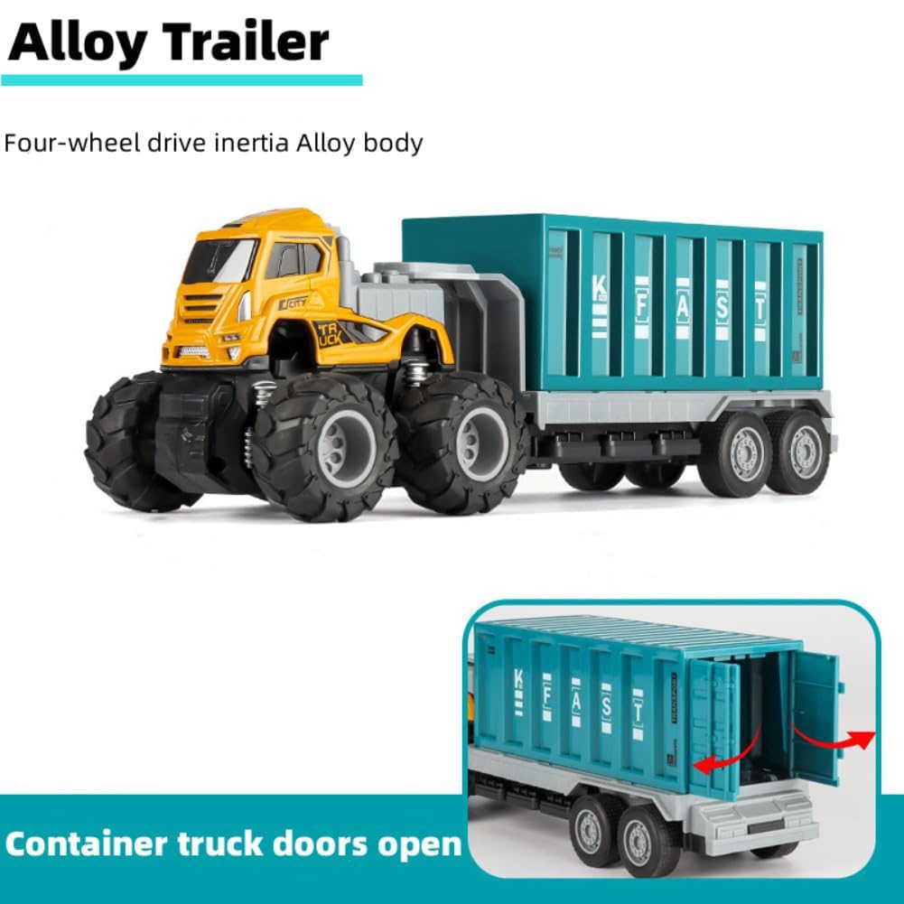 RELOSTA Toy Truck Diecast Alloy Logistic Transportation Truck for Kids 2 Year Above Friction Powered Miniature Toy for Kids Boys and Girls Best Gift Truck Toys