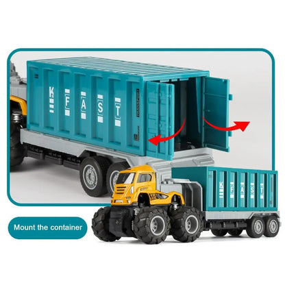 RELOSTA Toy Truck Diecast Alloy Logistic Transportation Truck for Kids 2 Year Above Friction Powered Miniature Toy for Kids Boys and Girls Best Gift Truck Toys