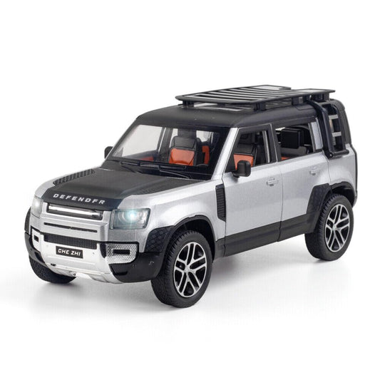 RELOSTA Alloy Die Cast Metal Car Toy Car 1:24 Scale Defender Model Pull Back Diecast Pullback Toy Car With Openable & Light, Music Toy Car For Kids, Multicolor