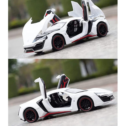 RELOSTA 1:24 Diecast Metal Car Model Hyper Sport Toy Cars For Kids Pull Back Openable Doors With Light Sound|Multicolor