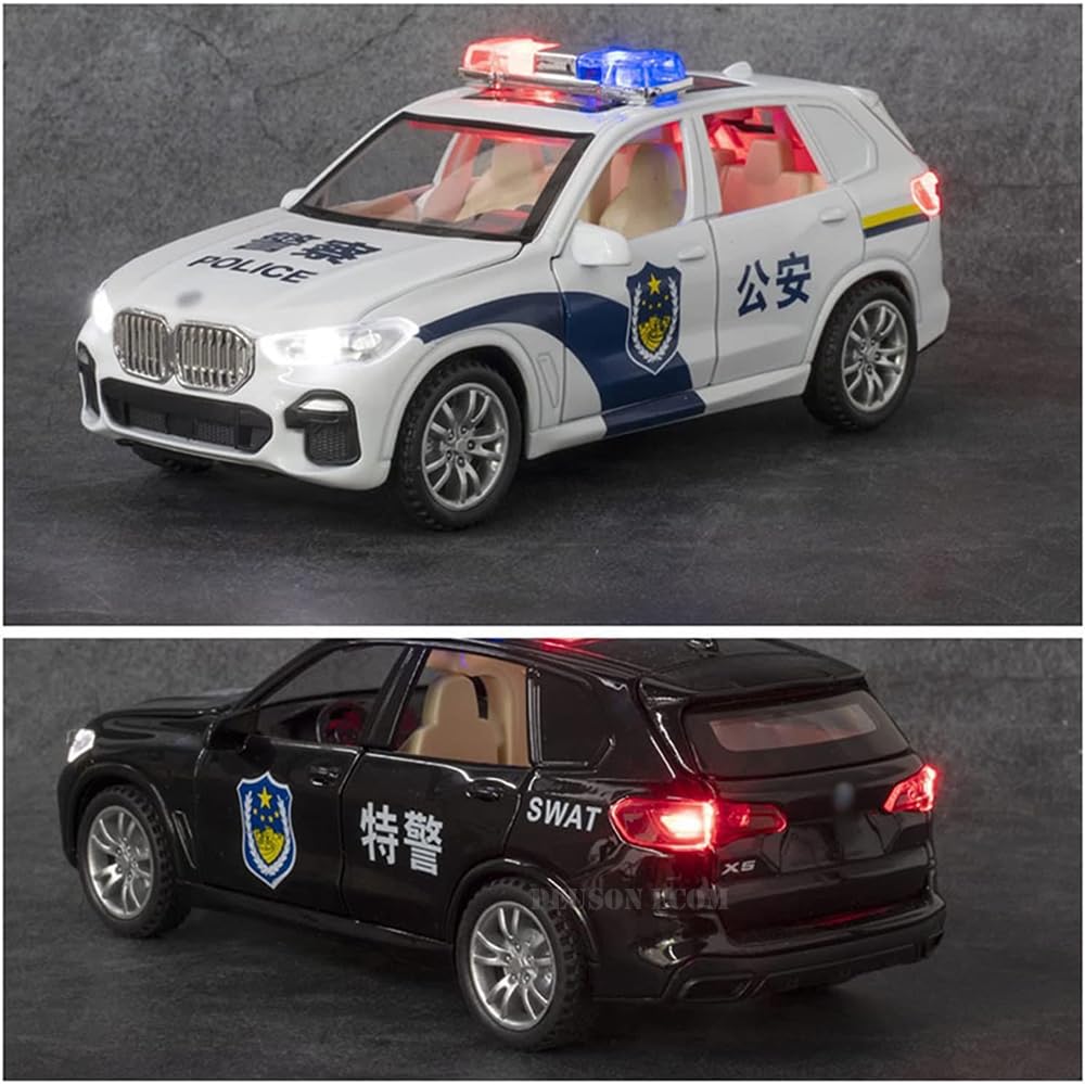 RELOSTA Exclusive Alloy Metal Pull Back Die cast Metal Car 1:32 Police Diecast Pullback Toy car with Openable Doors & Light, Music Toys for Kids