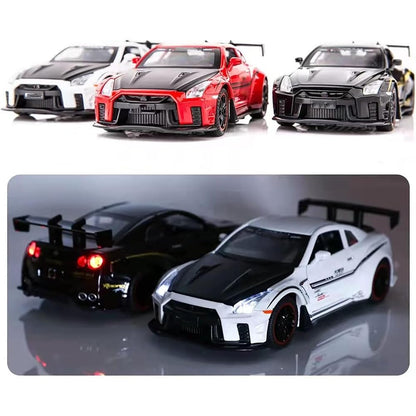 RELOSTA 1:32 Supra Die Cast Metal Car Scale Model R35 Alloy Diecast Metal Car With Light Sound Openable Door Pullback Toy Car For Kids Best Gifts Toys For Boys, Multicolor