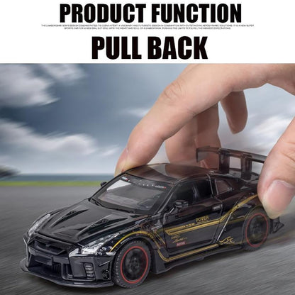 RELOSTA 1:32 Supra Die Cast Metal Car Scale Model R35 Alloy Diecast Metal Car With Light Sound Openable Door Pullback Toy Car For Kids Best Gifts Toys For Boys, Multicolor