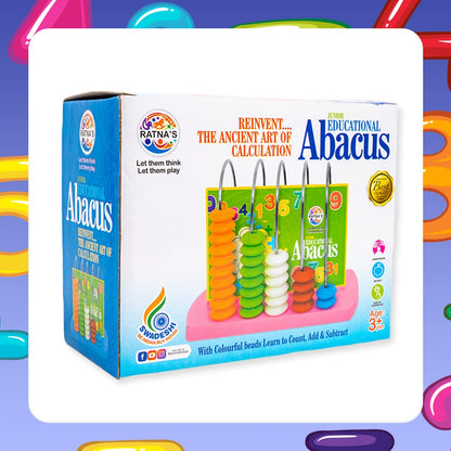 RELOSTA  Educational Abacus Junior for Kids to Learn to Count, Add & Subtract with Colourful Beads