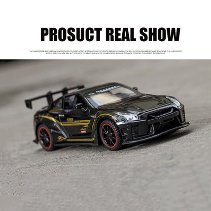 RELOSTA 1:32 Supra Die Cast Metal Car Scale Model R35 Alloy Diecast Metal Car With Light Sound Openable Door Pullback Toy Car For Kids Best Gifts Toys For Boys, Multicolor