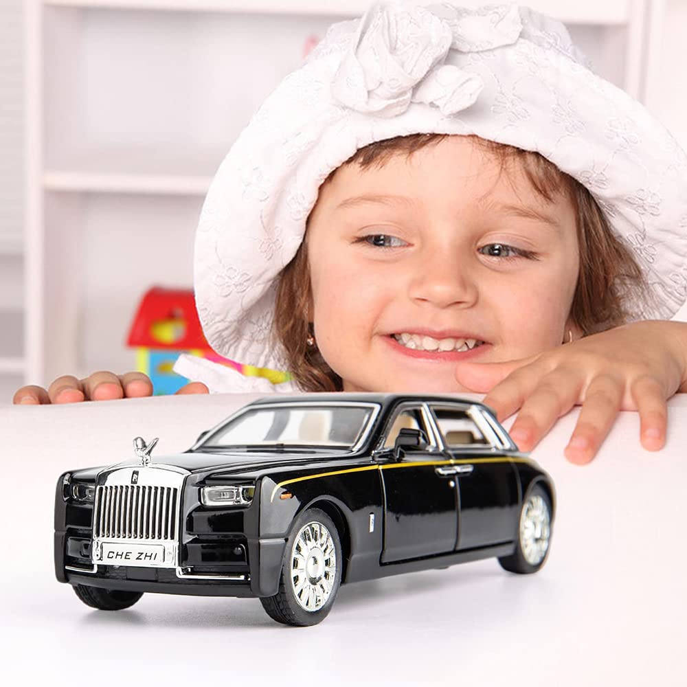 RELOSTA 1:32 Diecast Metal Car Model Phantom Toy Cars For Kids Pull Back Openable Doors With Light Sound, Multicolor