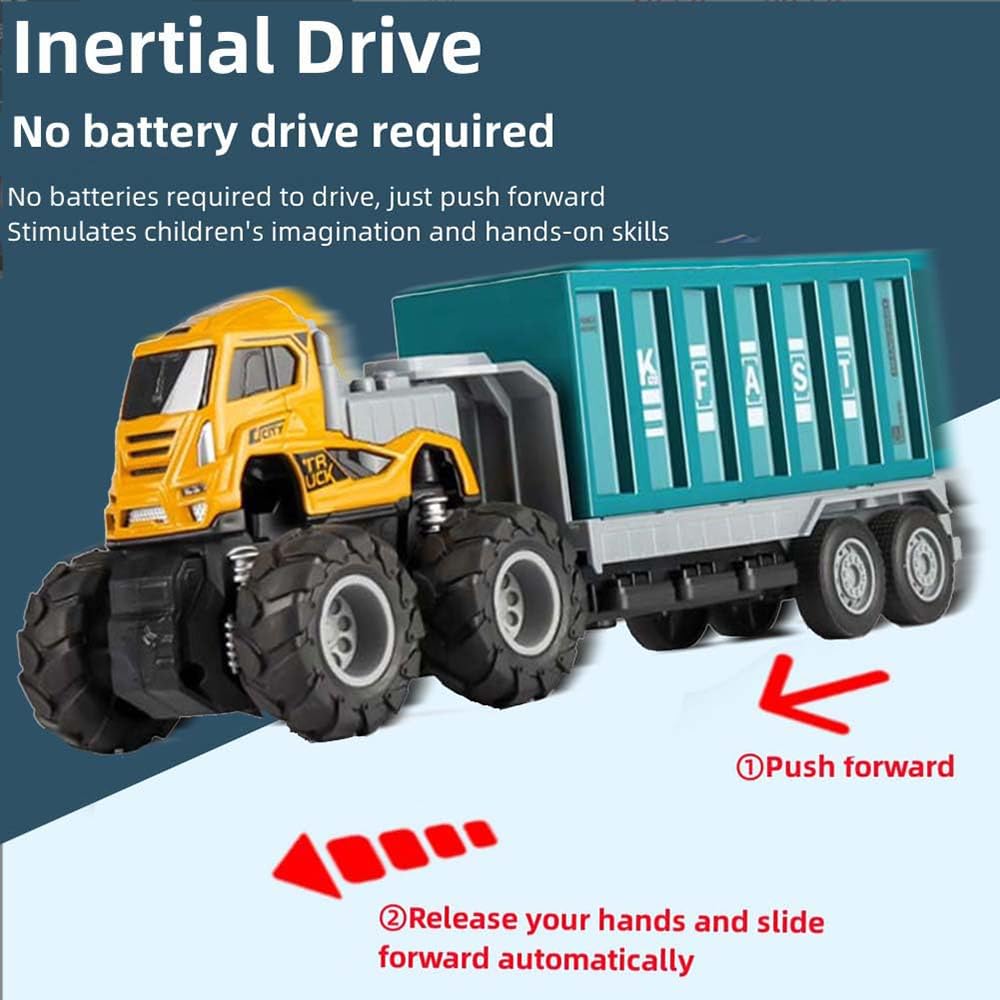 RELOSTA Toy Truck Diecast Alloy Logistic Transportation Truck for Kids 2 Year Above Friction Powered Miniature Toy for Kids Boys and Girls Best Gift Truck Toys